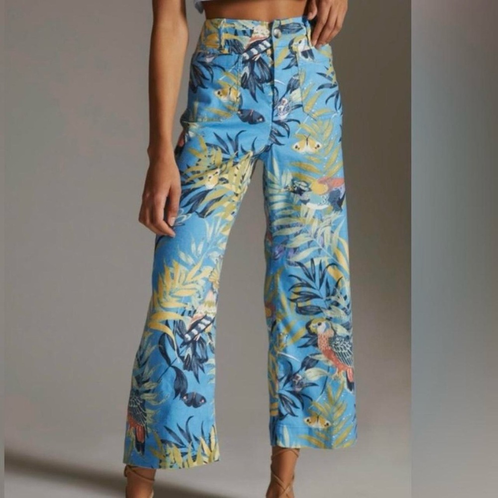 Anthropologie Maeve Collette Wide Leg Linen Pants